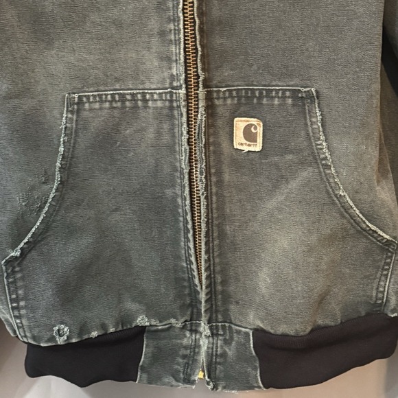 Carhartt Rare Vintage Size XL Jacket J150 Hunter Green Faded Rugged Heavy Grunge - Picture 6 of 16
